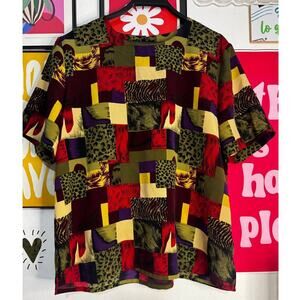 Modern Essentials Women’s Patchwork Blouse Size L –